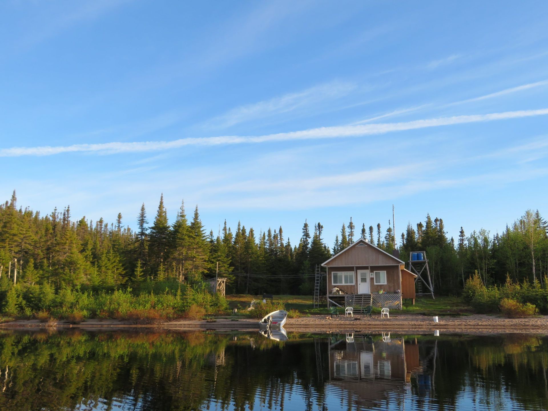 hebergement camp bois pres lac